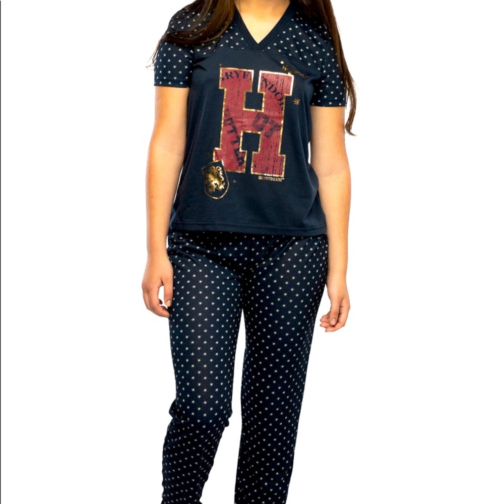 Harry Potter Girls' H Is For Harry Gryffindor Athletic Jogger 2 PC Pajama Set